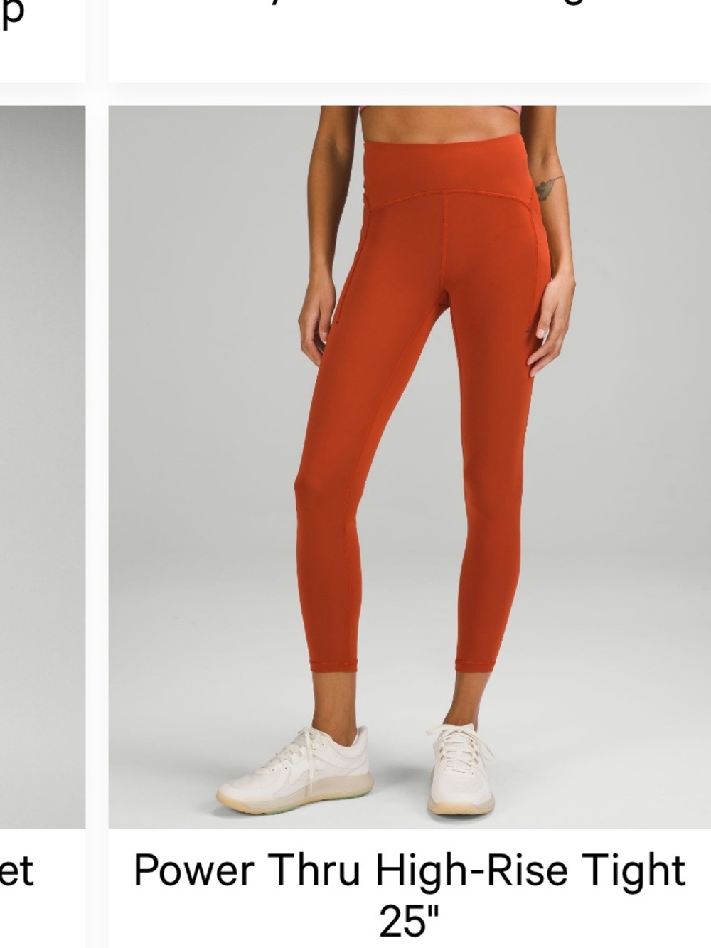 lululemon athletica Power Thru High-Rise Tights in Rust
